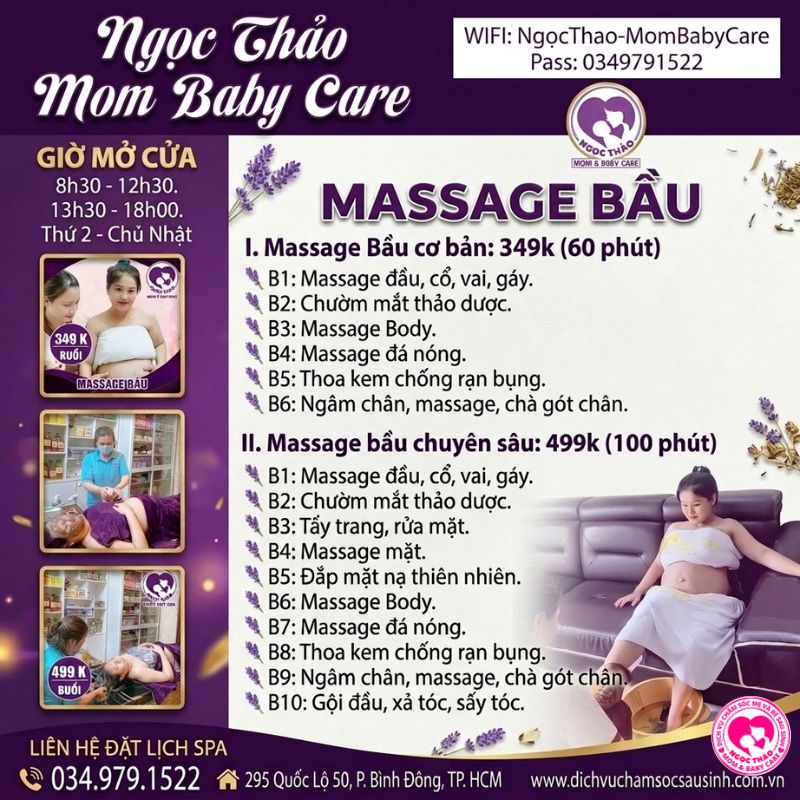 tìm địa chỉ massage bầu gần đây